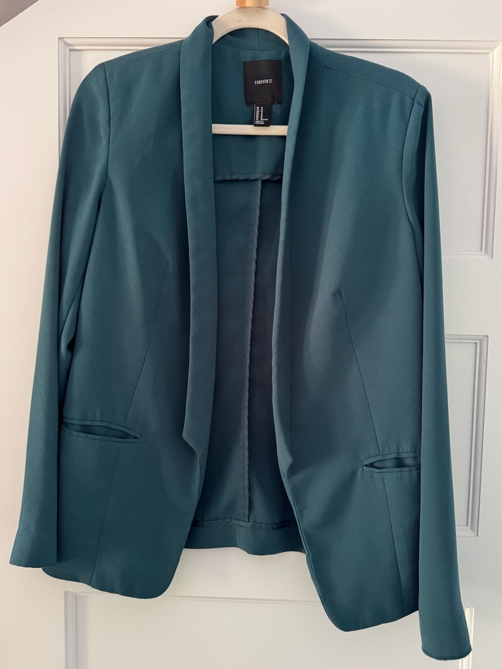 Forever 21 Teal Open-Front Blazer